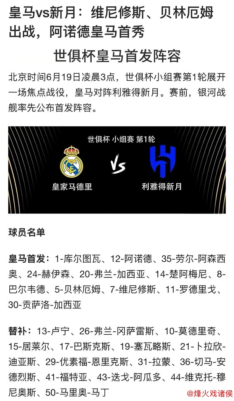 2025世俱杯H组前瞻:皇马一枝独秀,利新月略胜一筹 2025世俱杯H组前瞻:皇马一枝独秀,利新月略胜一筹
