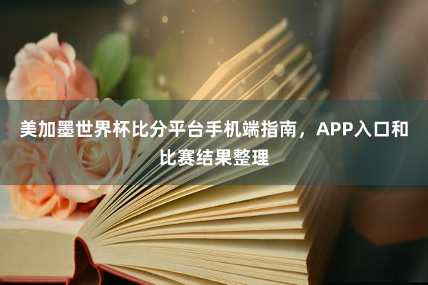 美加墨世界杯比分平台手机端指南，APP入口和比赛结果整理